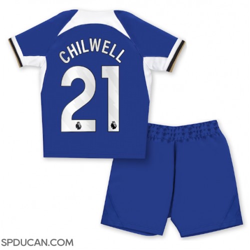 Dječji Nogometni Dres Chelsea Ben Chilwell #21 Domaci 2023-24 Kratak Rukav (+ Kratke hlače)